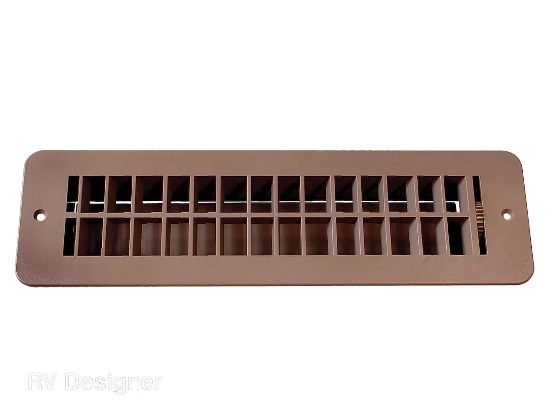 H860 – RV DESIGNER Heating/ Cooling Register, Floor Mount Rectangular 12 Inch x 3-1/2 Inch Overall Dimension 10 Inch ...